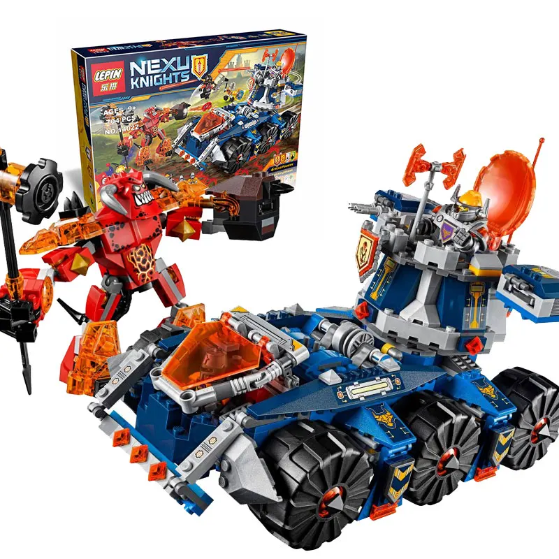 

LEPIN 14022 704Pcs Nexu Knights Axls Rollender Wachturm Model Kits anime figures Building Blocks Brick toys for children 70322