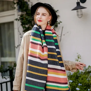 

Luxury Brand Winter Warm Plaid Scarf Designer Ladies Shawls Women's Imitation Cashmere Scarves for Women Autumn Winter blanket
