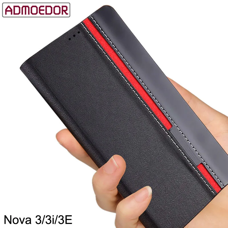 

huawei nova 3i Case Business Leather flip cover for huawei nova 3 3i 3e back cases Wallet Style Stand