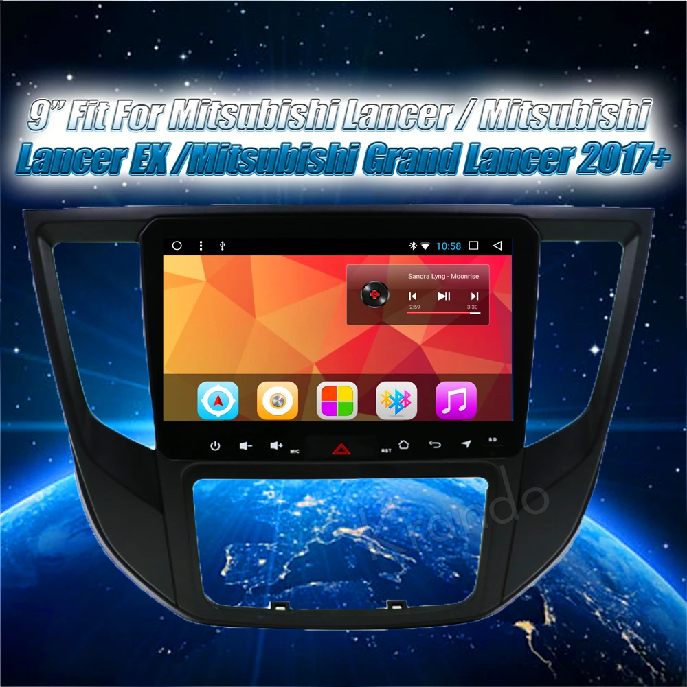 Discount Krando Android 8.1 9" IPS Full touch car multimedia player for For Mitsubishi Lancer 2017 GPS navigation system big screen BT 0