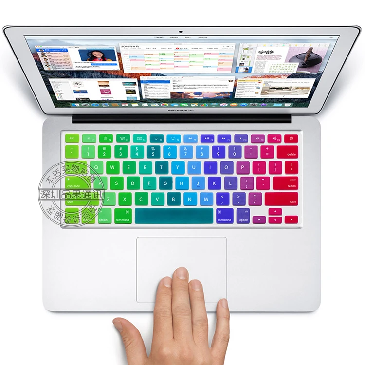 США Макет красочные силиконовые английский клавиатура кожи защита наклейка для 1" 15" 1" Mac MacBook Air pro Retina/IMAC G6 - Цвет: colorful