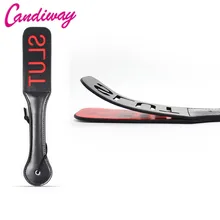 Adult Game PU Leather Flirting Paddle Whip with SLUT Sex Toys SM Products Riding Crop Spanking