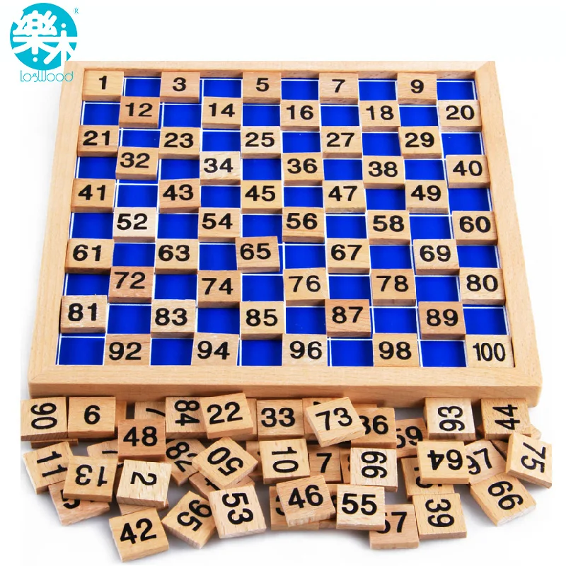 Montessori Education Wooden Toys 1 100 Digit Cognitive Math Toy Teaching Logarithm Version Kid Early Learning