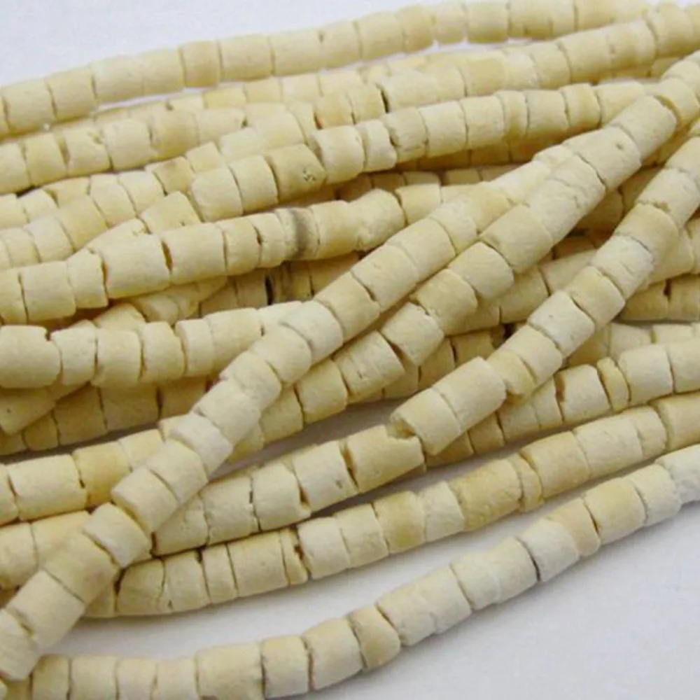 

5 Strands of 22" Natural White Coconut Heishi Beads 3mm