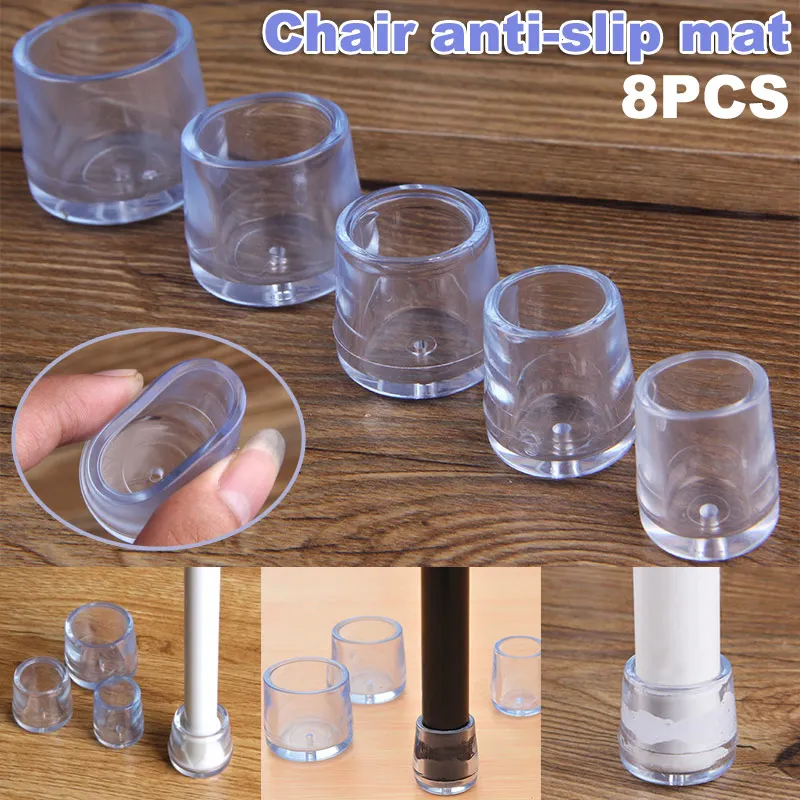 

8 Pcs Chair Leg Caps Feet Protector Pads Soft Round Bottom Furniture Table Covers 2019ing