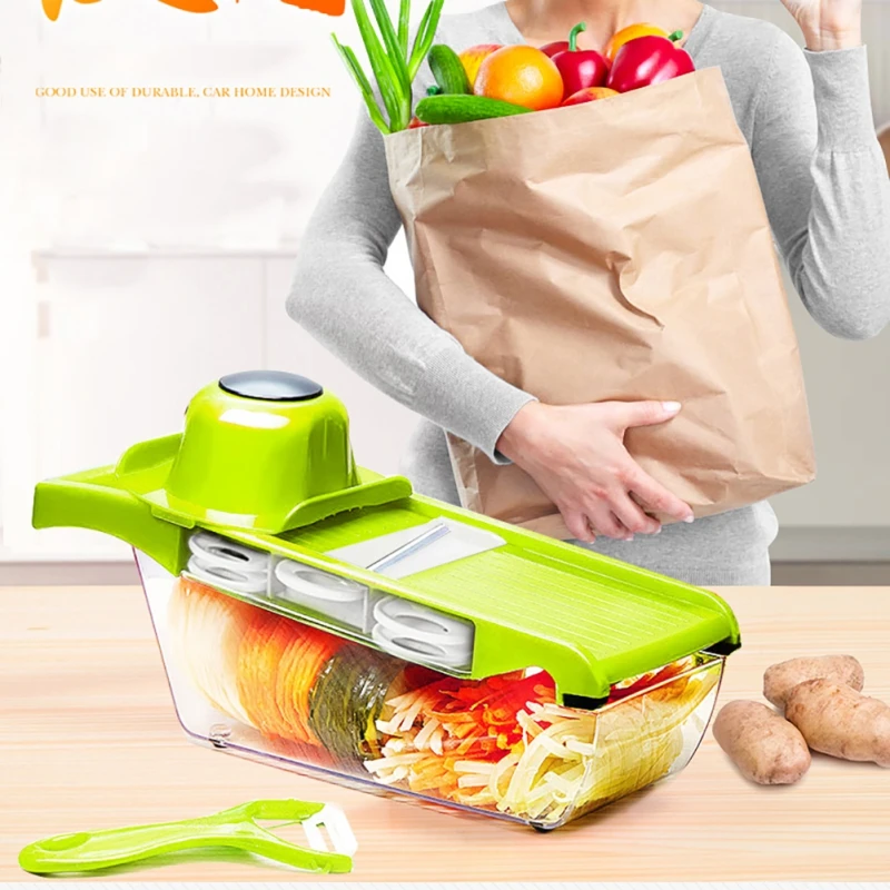 

Multi-functional Vegetable Grater Slice Artifact Multi-function Veggie Chopper Large Capacity Household Kitchen Tools
