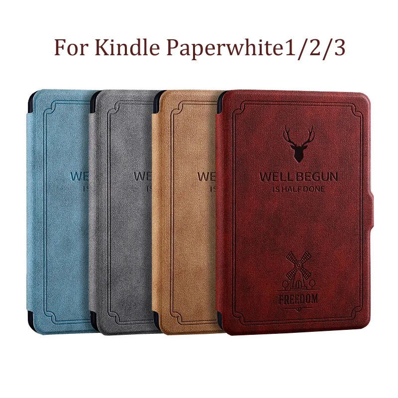 

Vintag Cover case for Amazon kindle Paperwhite 1 2 3 ( 2016 2015 2013) Flip Case with Stylus Magnet closured&Auto Sleep