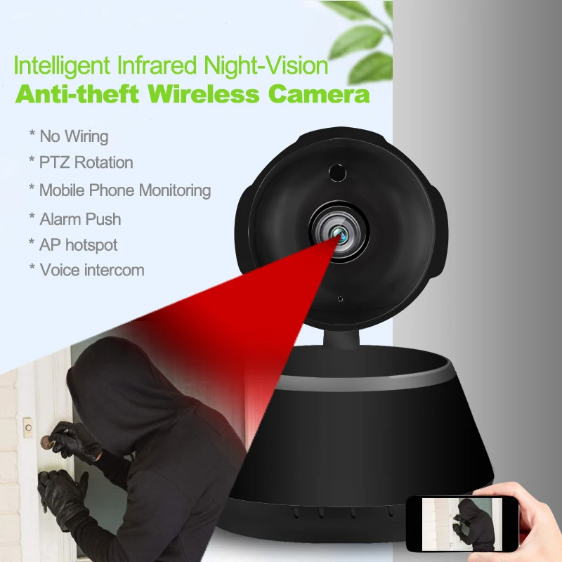 

IP Camera Wireless Intelligent Security Two Way Audio Night Vision 64GB CCTV Camera Surveillance Baby Monitor HD Wifi Camera