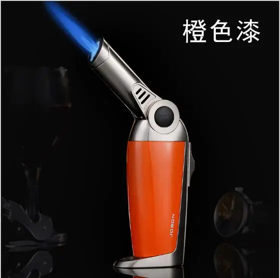 Jobon газовая зажигалка креативная Мужская ветрозащитная индивидуальная прямая синяя Зажигалка для сигары газовый прибор для шашлыка fire - Цвет: Оранжевый