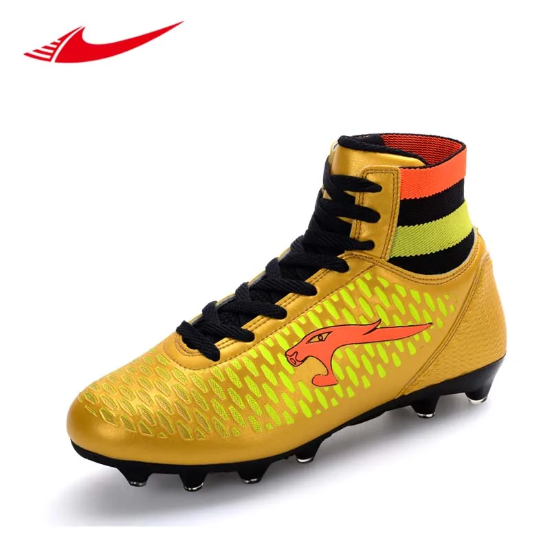 High top Men Soccer Shoes Teenagers Outdoor Long Spikes Lightweight Sport Sneakers Turf Cleats