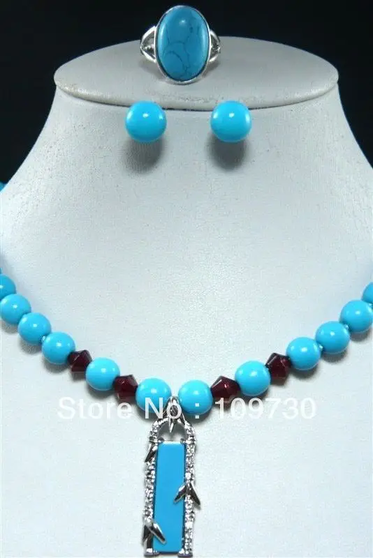 

Jewelry 00521 5 color-nice white pearl & black agate/turquoise pendant necklace earring/ring can choose