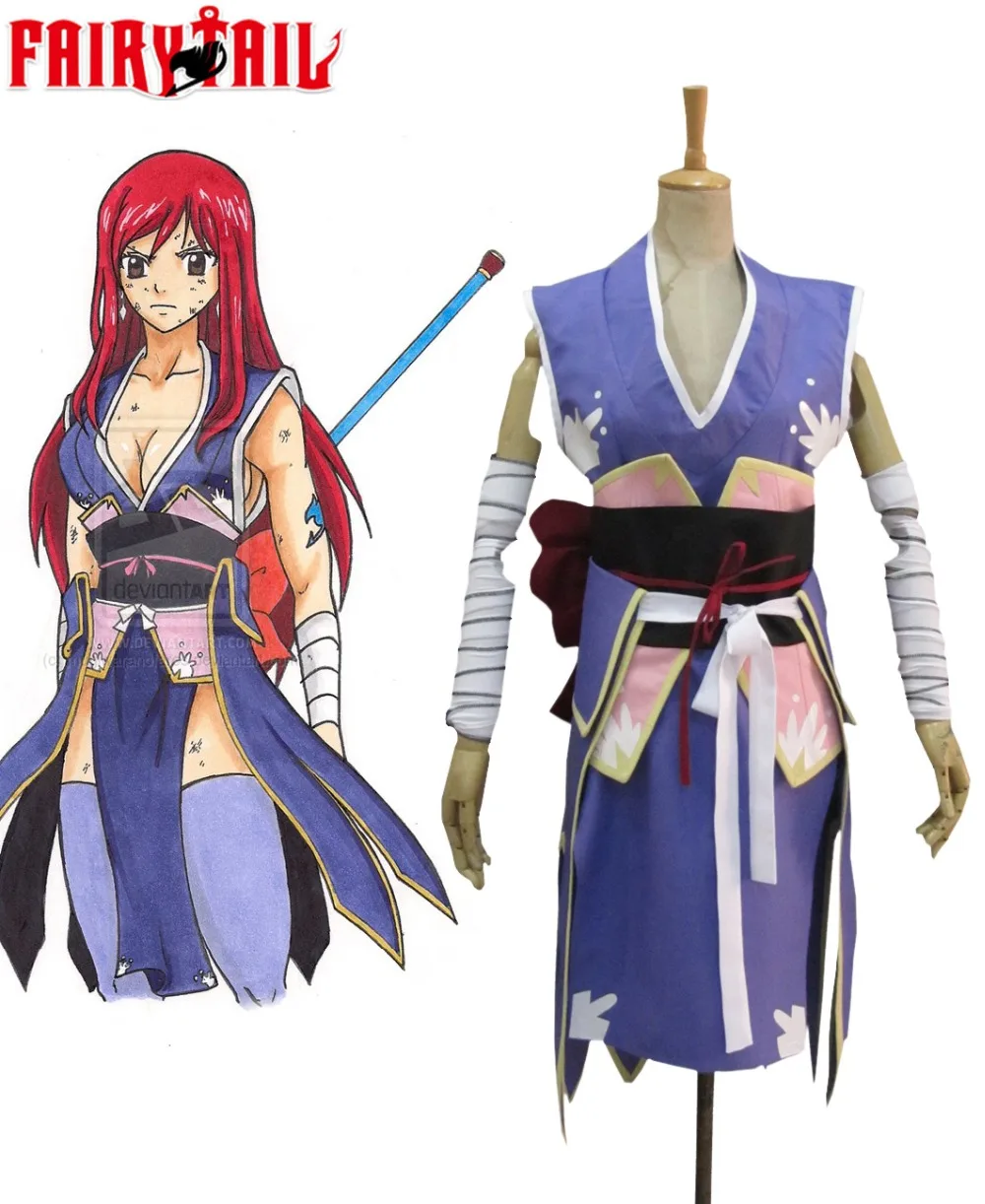 

Cartoon Anime Fairy Tail Halloween party cos Erza Scarlet cosplay Combat suit costumes Can be customized