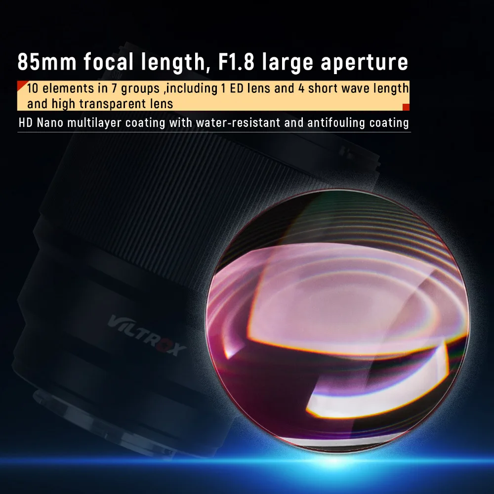 VILTROX 85mm f/1,8 STM автофокусом объектив с фиксированным фокусным расстоянием F1.8 объектив для Камера Fujifilm X-mount X-T3 X-H1 X20 X-T30 X-T20 X-T100 X-Pro2