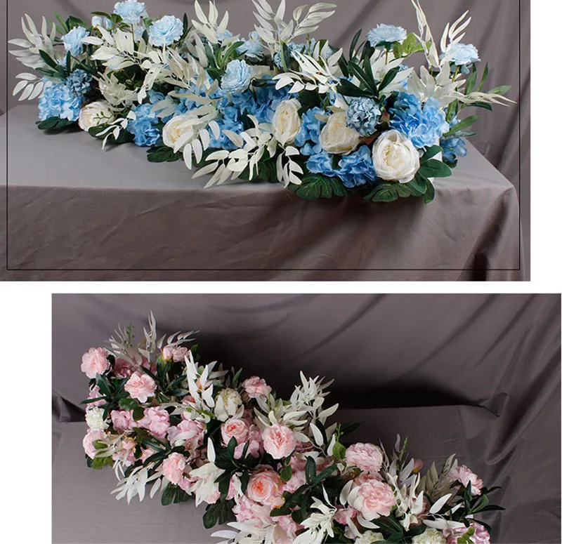Flone 50cm Artificial Silk Rose Flower Row For Pink Wedding Decoration Arch Road Lead Window Party Decor Fake Flowers Home Art (11)