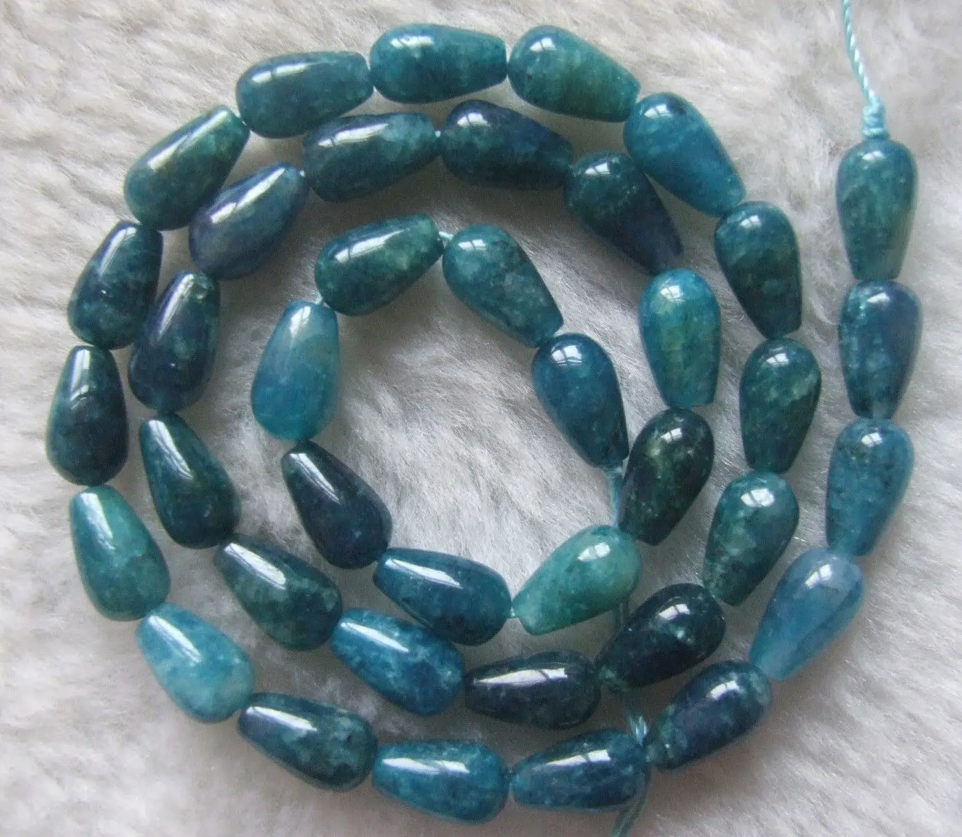 

6x10mm Natural Apatite Teardrop Loose Beads 15.5Inch