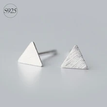 boho 925 sterling silver triangle stud earrings simple pyramid geometric minimalist earring female boucles d'oreilles
