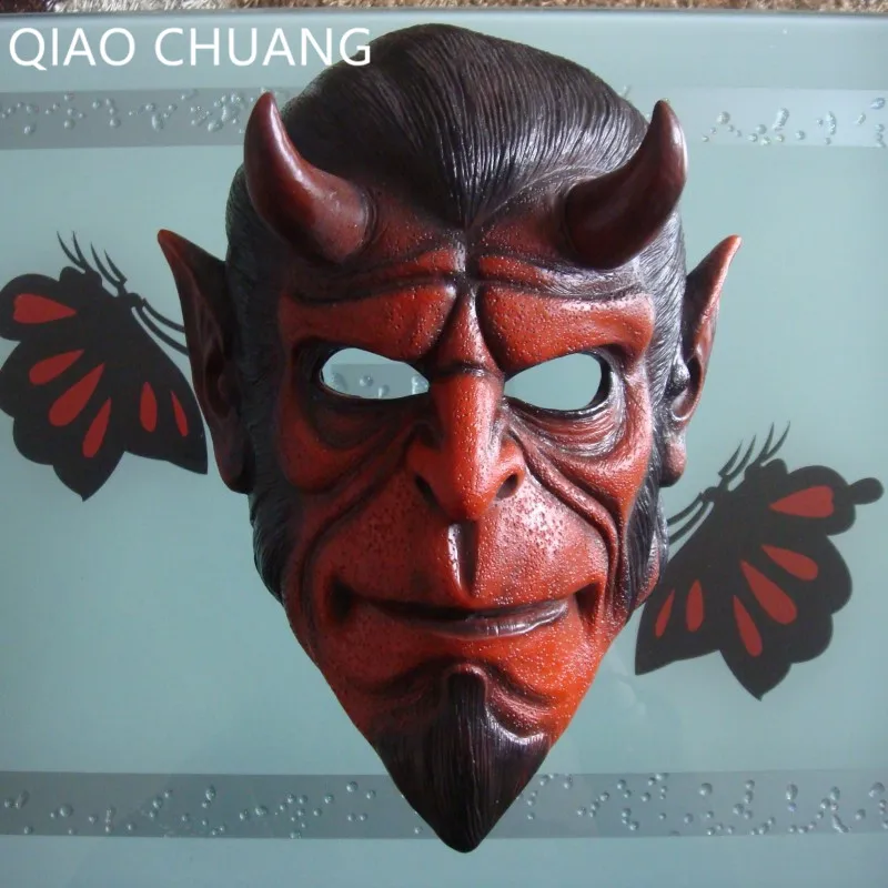 

Hellboy Movie Mask Ball Cos Halloween Terror Phanton Mask COSPLAY Props Party Creative Resin Artware Gifts For Children L420
