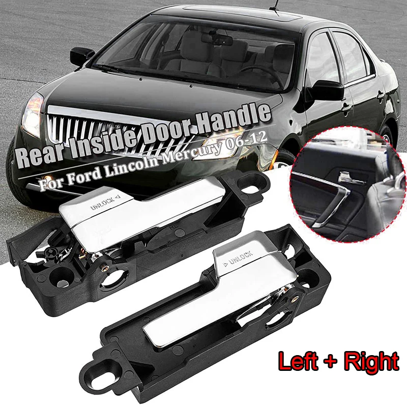 

2pcs Left+Right Rear Inner Inside Car Door Handle 6E5Z-5422600-A For Ford Lincoln Mercury Plastic Car Interior Rear Door Handle