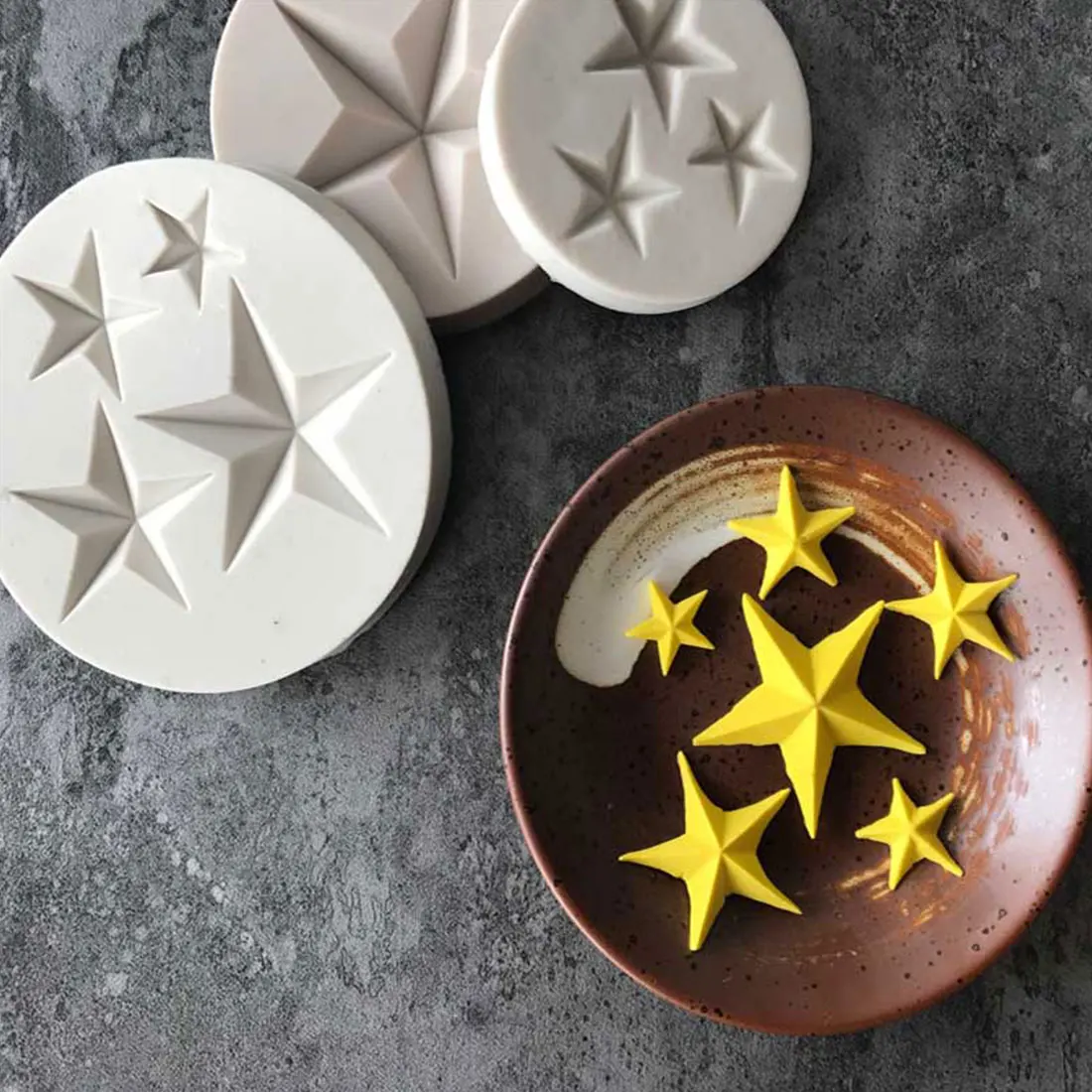 

New Five-pointed Star Fondant Cake Silicone Mold DIY Candy Cookie Cupcake Molds Baking Decorating Tools Biscuits Mould