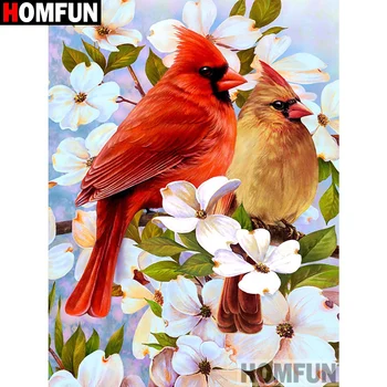 

HOMFUN Full Square/Round Drill 5D DIY Diamond Painting "Bird flower" 3D Diamond Embroidery Cross Stitch Home Decor A21347