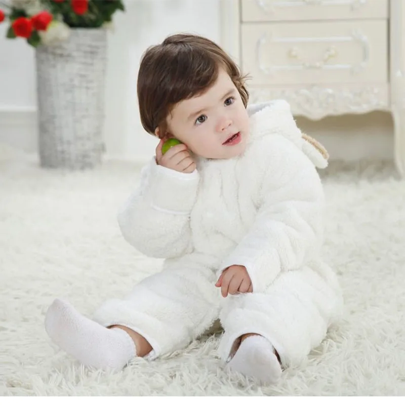 

coral fleece cashmere romper body for newborn baby suit cartoon onesie sheep boy girl infant clothes winter warm jumpersuit