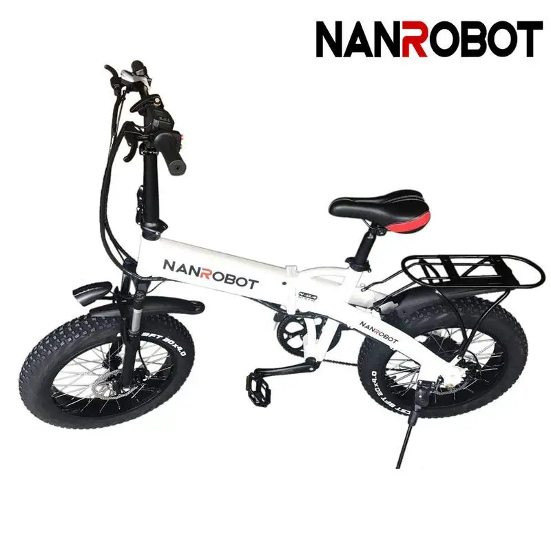 Flash Deal NANROBOT N4 Adults Lightweight Foldable Electric Bike  with 500W Motor 20"  , 48V 10.4AH  Fat Tire and Lithium Battery Bicycle 1