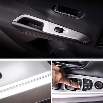 

Left handle Drive ABS matte Accessories Car Door Window Lift Regulator Cover Trim 4pcs fit for Nissan Kicks 2016 2017 2018