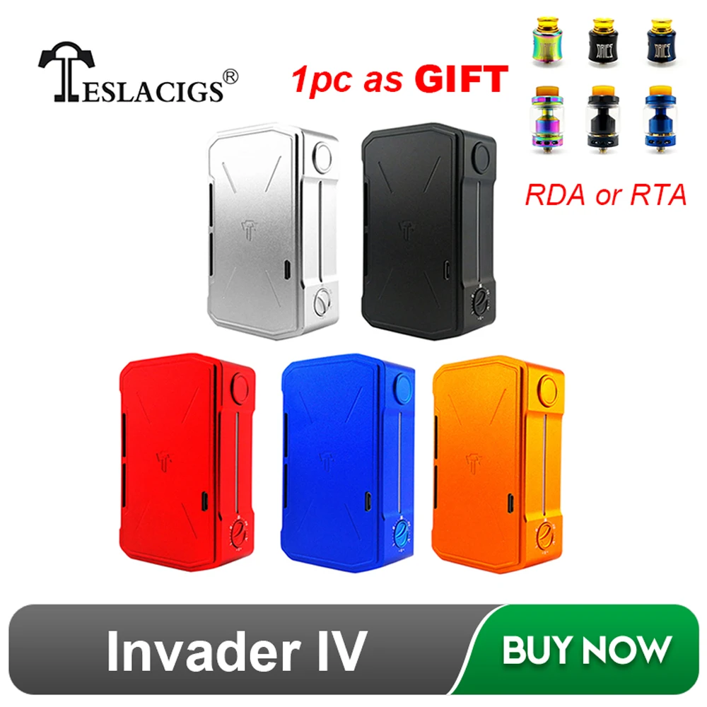 

Original Tesla Invader IV Box MOD 280W Electronic Cigarette Mod Vape for BF RDA Dual Coil RTA RDTA Tank Atomizer Vape Box Mod