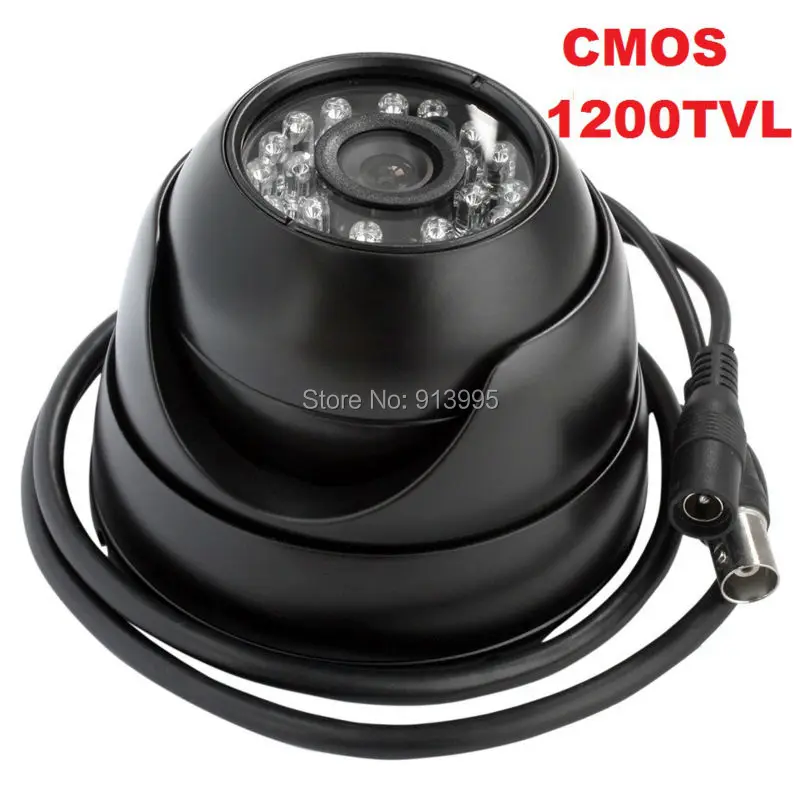 

Free shipping CMOS 1200TVL ir led day&night vision cctv indoor mini dome camera for home security