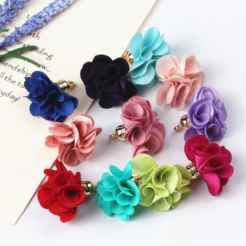 10pcs Mix Color Fabric Flower Tassel Pendants For Keychain Cellphone Straps Jewelry Charms Pendants Diy Sewing Accessories 10pcs Mix Color Fabric Flower Tassel Pendants For Keychain Cellphone Straps Jewelry Charms Pendants Diy Sewing Accessories