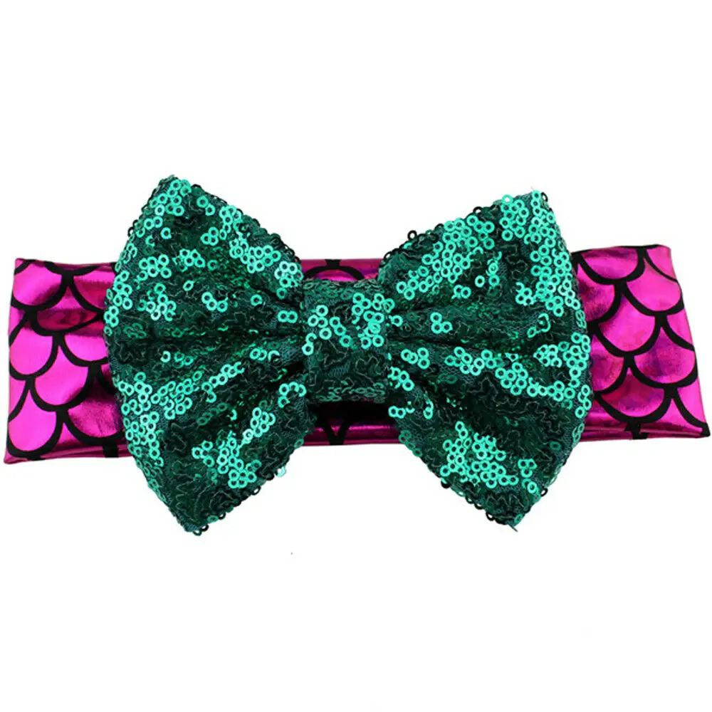 

Baby Toddler Girls Kids Sweet Sequin Bow Knot Turban Headband Hair Band Headwrap Black White Blue Gold