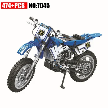 

474pcs Diy Technic City Motor Cross Bike Building Blocks Set Kids Bricks Classic Model MotorcycleToys For Children Gift