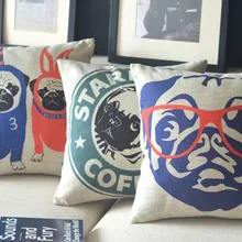 Милая собака льняная подушка мультфильм Подушка наволочки для офиса автомобиля домашний декор для дивана подушки