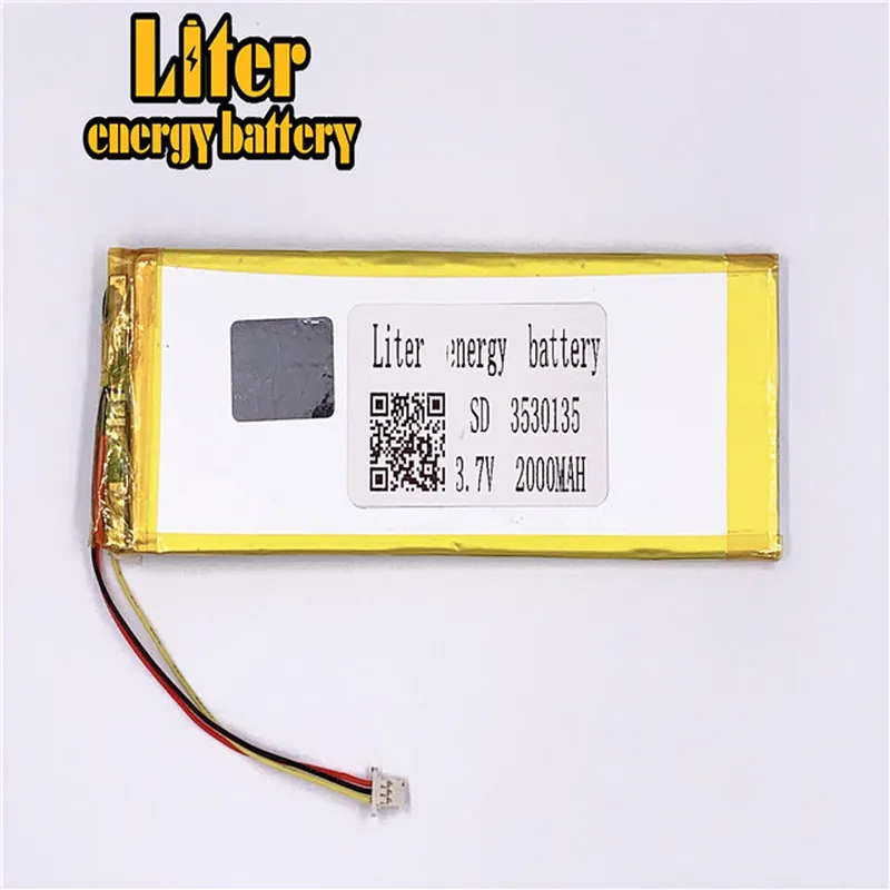 

1,0 мм-3 провода Подгонянный 3,7 V 3530135 2000mah литий-полимерный аккумулятор