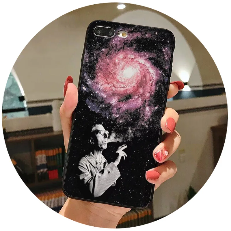 sky Space planet Black and white sun Moon stars TPU soft Silicone Cover Case  (5)