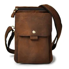 Мужская Высококачественная сумка через плечо из натуральной кожи в стиле ретро сумка на плечо поясная сумка на талию кошелек для телефона