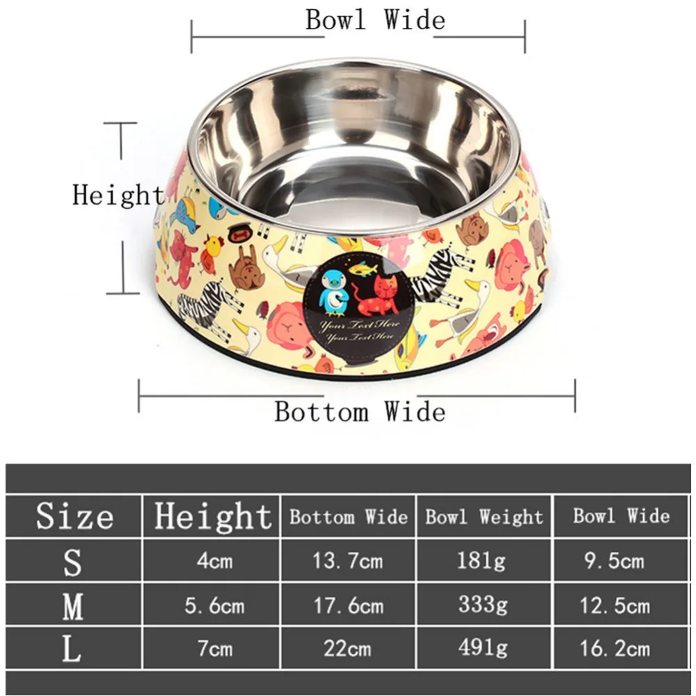 KEMISIDI мультяшный стиль керамическая чаша для домашних животных устройство для кормления собак из нержавеющей стали для кошек собак Нескользящая пищевая вода двойного назначения кормушка для кормления