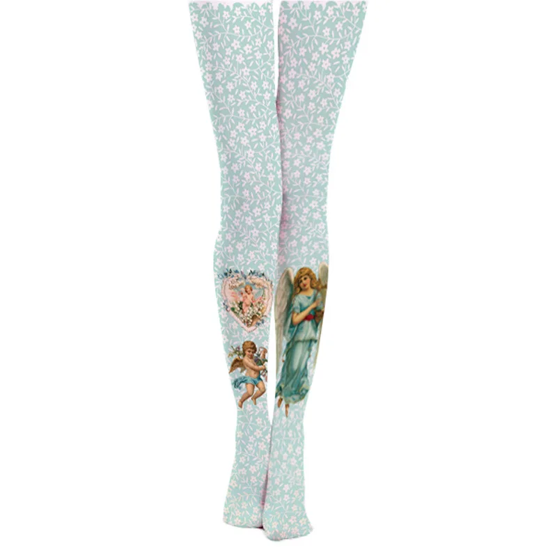 

2018 Spring Flower Angel Printed Pantyhose