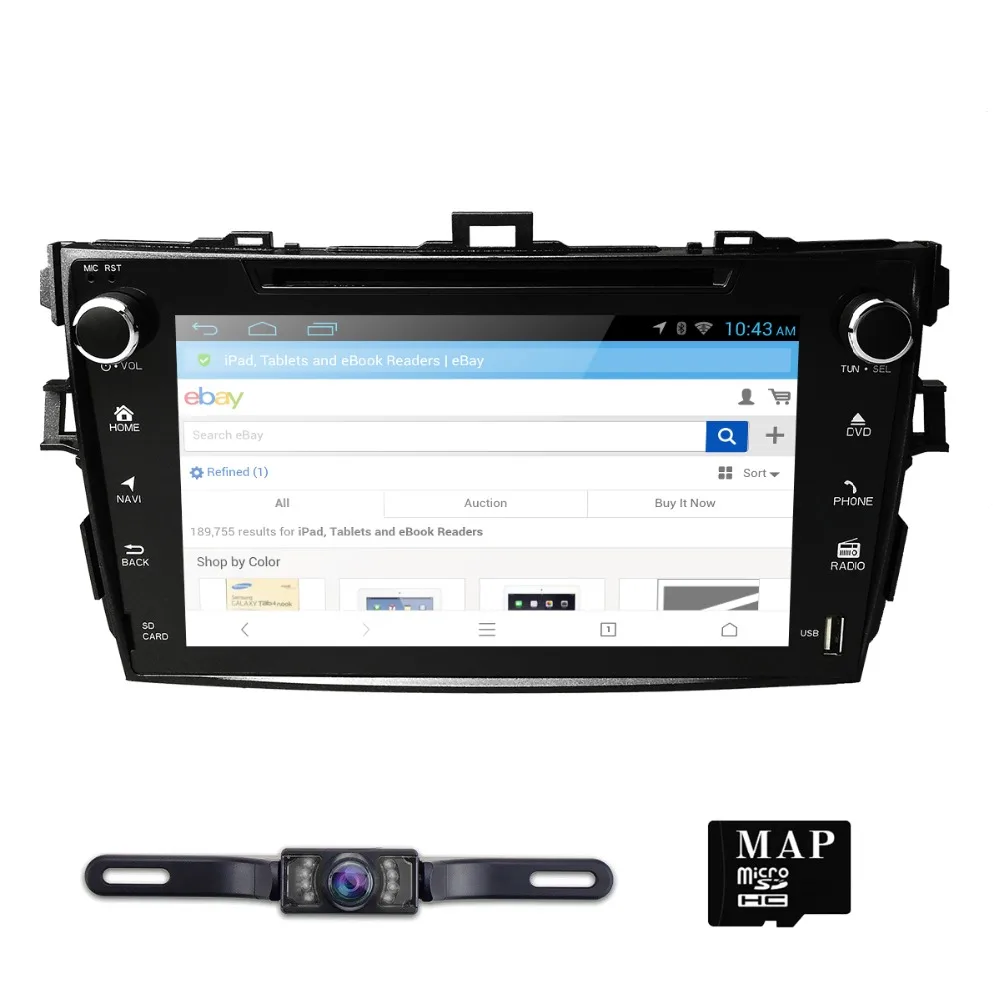 

Hizpo 8 Inch 2 Din Car Dvd Player Radio For TOYOTA Corolla 2007/2008/2009/2010/2011 Mirrorlink GPS IPOD RDS Steer Wheel Control