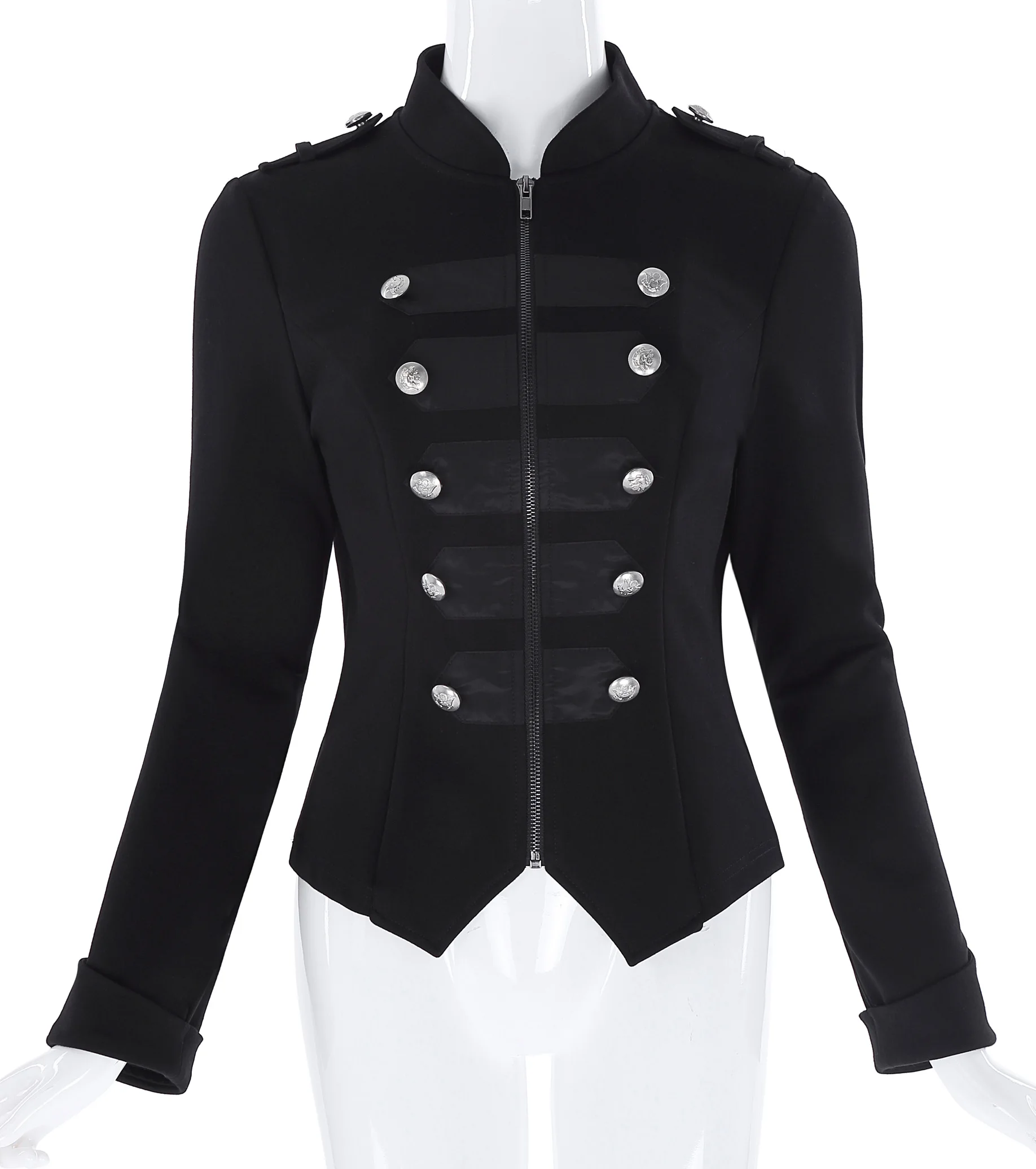 Для женщин осень куртка slim Топы Весна винтажные однотонные кнопки оформлены на молнии спереди куртка в стиле милитари Женские Ретро пальто Топы