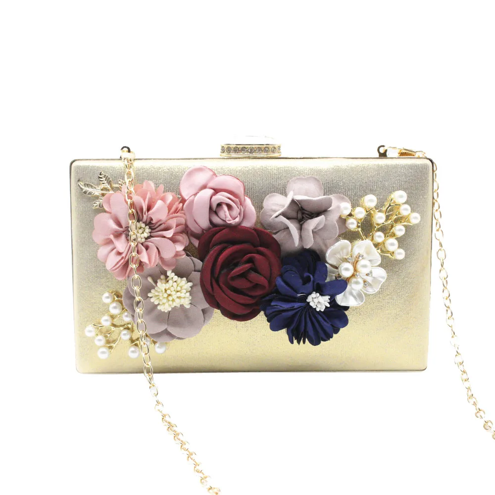 Women Evening Bag Ladies Flower Wedding Clutches Female Pink Black Clutch Purse Women Evening Bag Ladies Flower Wedding Clutches Female Pink Black Clutch Purse