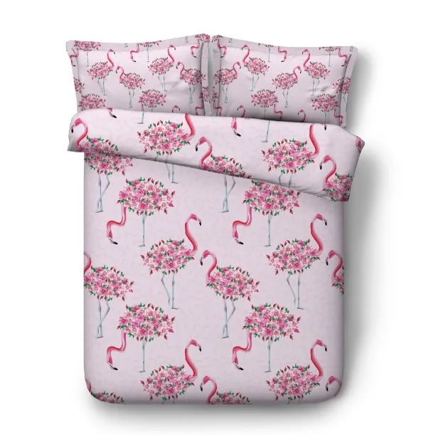

Flamingo Bedding sets bed sheet 3D duvet cover set bed in a bag linen quilt covers California King Queen size full twin 4pcs