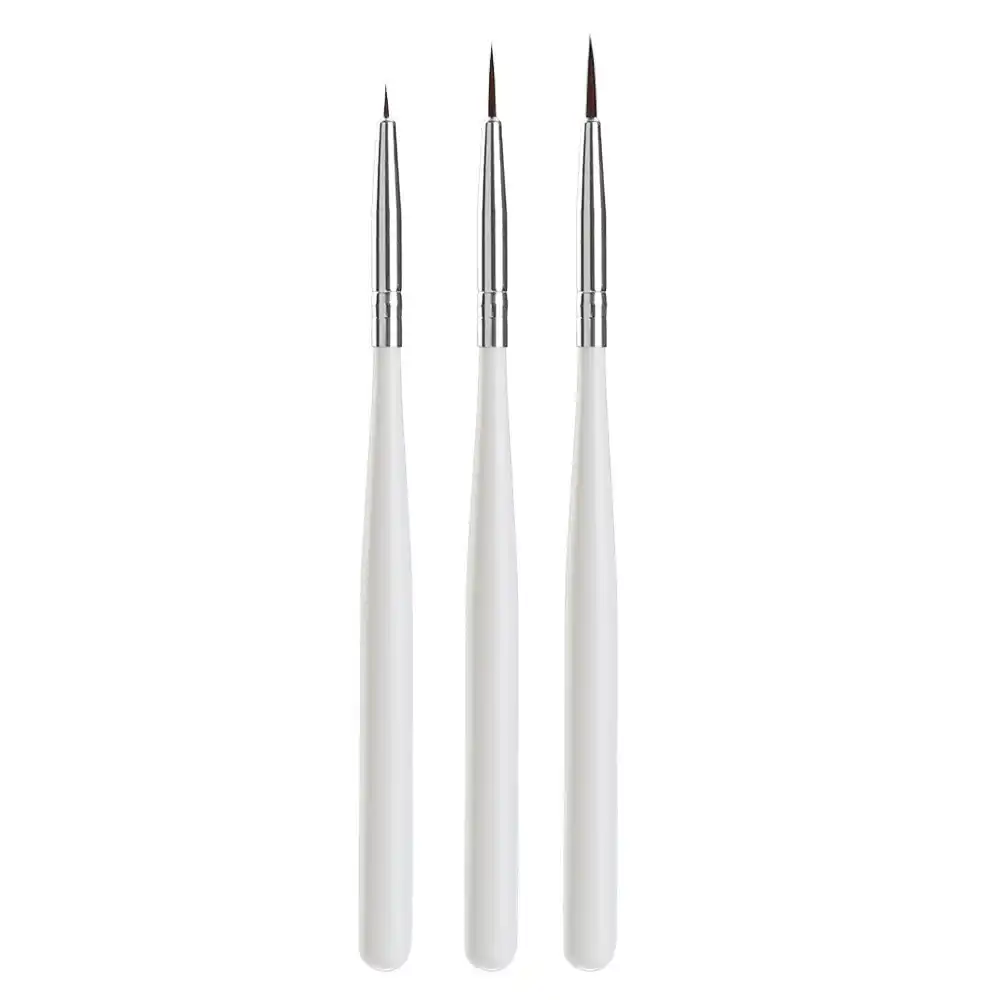 Conjunto de 3 pcs Professional Sable Nail Art Desenho Pintura Pen Escova Detailer Liner Striper Ferramentas #323