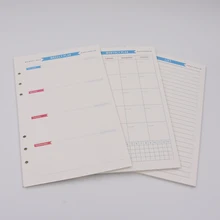 Цветной бумажный наполнитель для блокнота, дневник, журнал, органайзер, скрепленный спиралью и планировщик A5 A6, 40 листов