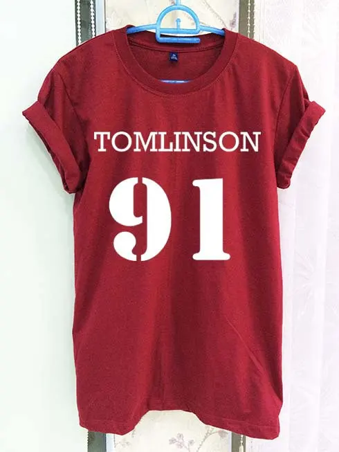 Louis Tomlinson 91 Shirt One Direction 1D Crimson Red Women Tshirt Tee Short Sleeve T-Shirt-C822 Louis Tomlinson 91 Shirt One Direction 1D Crimson Red Women Tshirt Tee Short Sleeve T-Shirt-C822