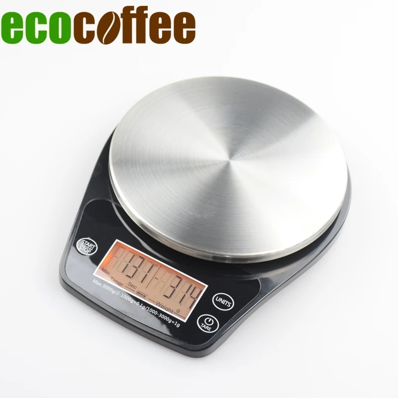 Цифровые Мини весы Eco coffee с таймером 3 кг 0 1 г электрические кухонные стол для