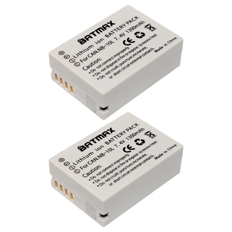 Batmax 2 Pcs NB 10L NB10L NB 10L Camera Battery for CANON PowerShot SX40 HS SX40HS SX50 HS