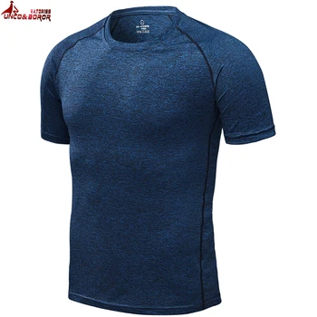 

New solid colors summer man`s t-shirt for Breathable quick dry sporting men tshirt fitness gym joggers casual male t shirts