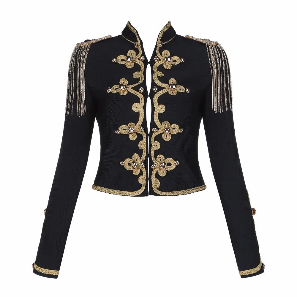 Gland Compris Party À Célébrité Bouton Nouvelle Mode Manches Ins Veste Club Bandage Longues Or Y 2019 Chaîne P0X1qnwAn