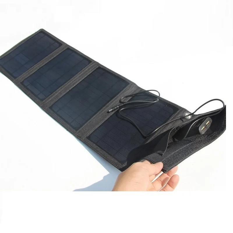 New 18V/5V 16W Portable Folding Solar Charger For iphone/12V Battery Charger Solar Panel Charger